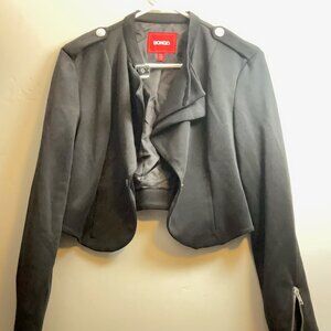 Women's Black Bongo Cropped Jacket - Size Large, Stylish & Casual Layer